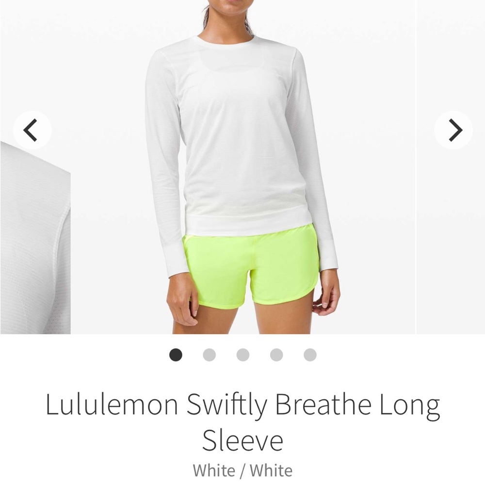 Gently Used Lululemon Swiftly Breathe White Long Sleeve Top - Size 6